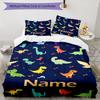 3pcs Custom Name Dinosaur Bedding Set Duvet Cover Closure Includes 1 Duvet Cover & 2 Pillowcases, Soft and Comfortable for All Seasons.