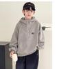 Boys' Velvet-Lined Hooded Sweatshirt - 2026 Trendy Winter Fleece for Big Kids