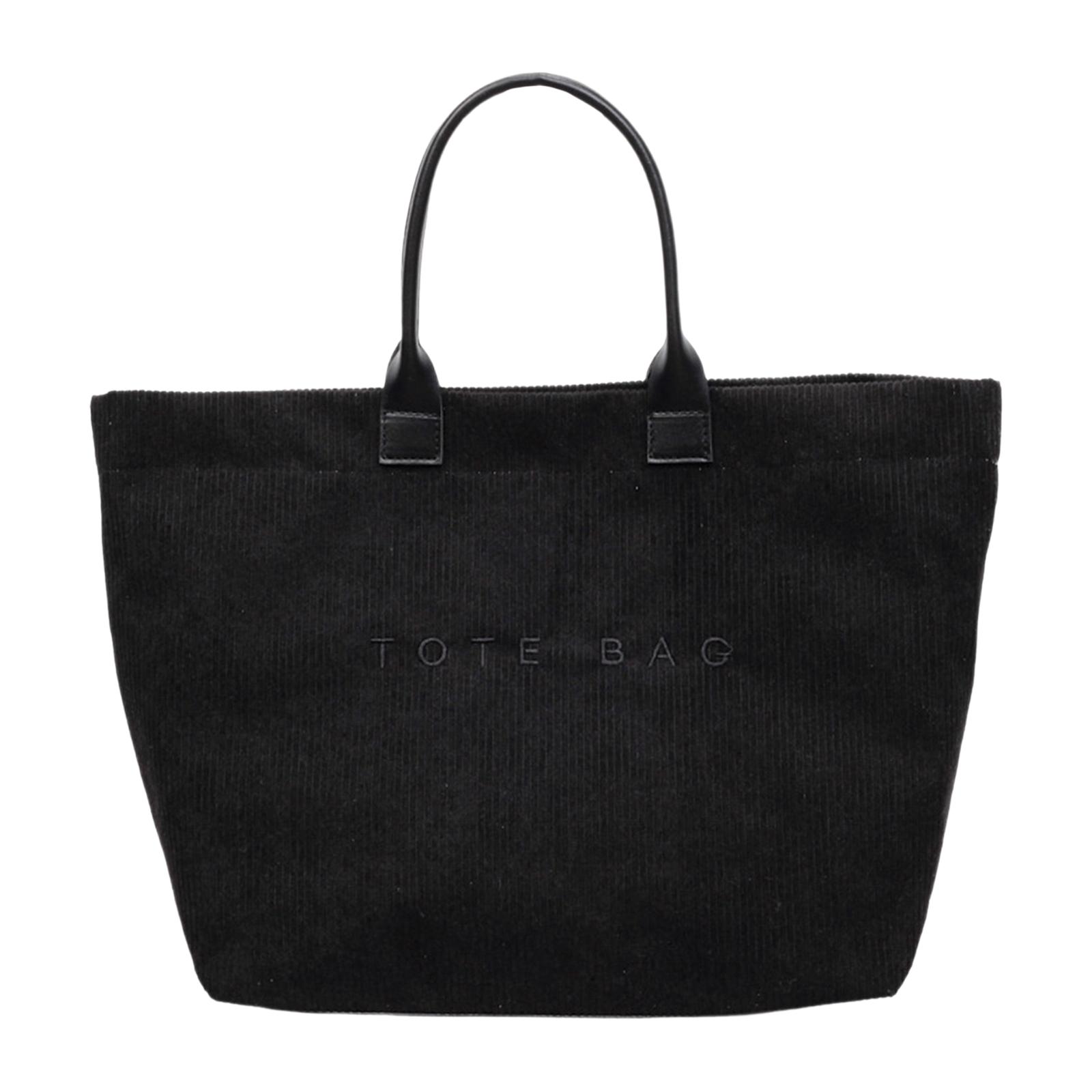 Casual Fashion Retro- Large Capacity Corduroy Letter Design Handbag Trendy Vintage Top Handle Handbag For Work Travel One Size 1290₽