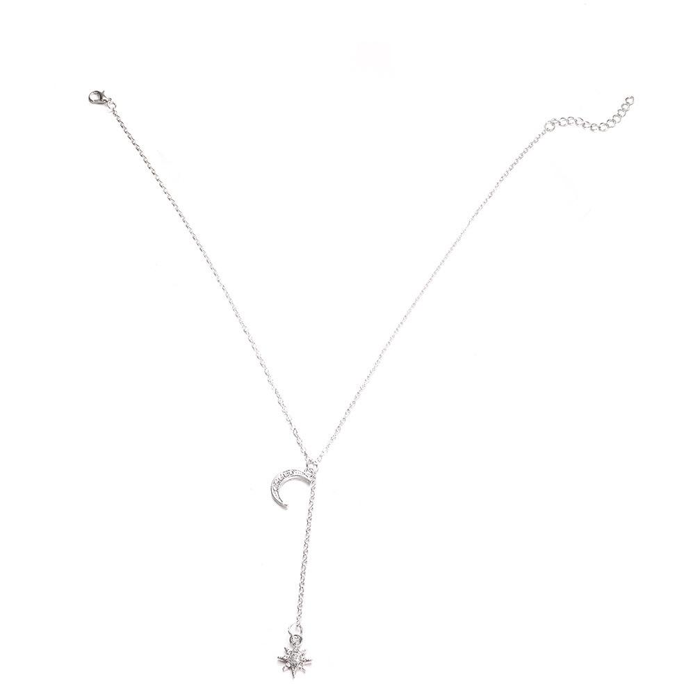Alloy Fashionable Retro Necklace For Women Geometric Design Multilayer Chain Rhinestone