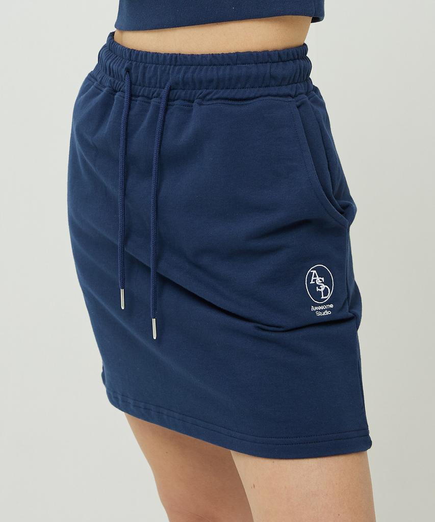 Awesome Studio Women'S Sweat Mini Skirt Vintage Navy