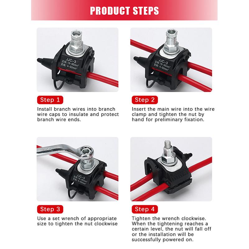 1Pc Insulation Piercing Connector 1Kv No Peeling Piercing Clamp High Low Voltage Cable Splitter Insulation Piercing Connector