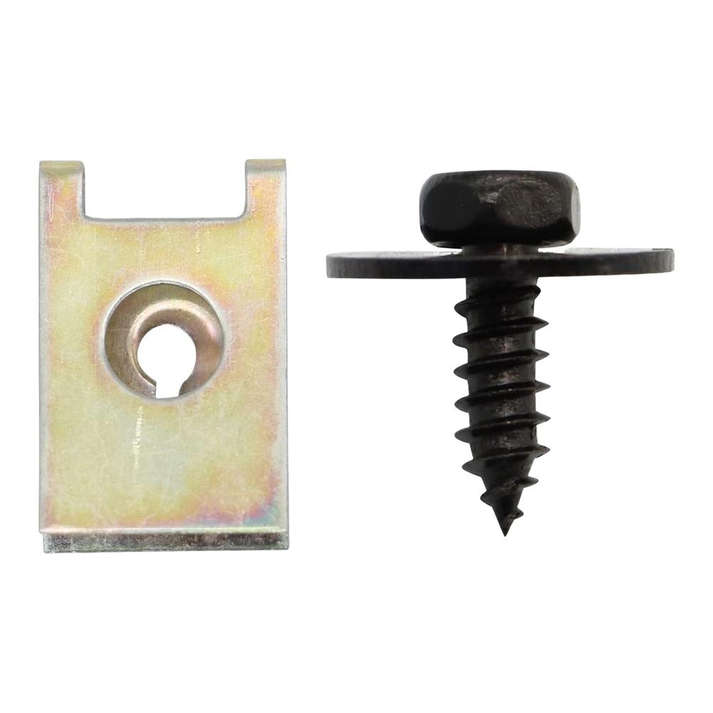 20pcs 6mm Bronze Tone Metal U-Type Clips and Screws for Secure Car Door Panel and Interior Weatherstrip Repairs