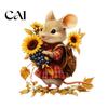 Autumn Wall Decals Mouse Stickers,Waterproof PVC Retro Fairy Tale Decals, Removable Peel Sunflower Maple Leaf Window Clings And Stick for Kindergarten