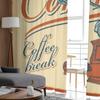 Retro Banner With The Coffee Grinder Cafe Chiffon Sheer Curtains for Living Room Bedroom Window Curtain Voiles Tulle Cortinas