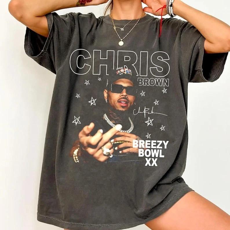 

Chris Brown Vintage Shirt Limited Edition Middle Finger Hip Hop Tee Unisex T-Shirt S