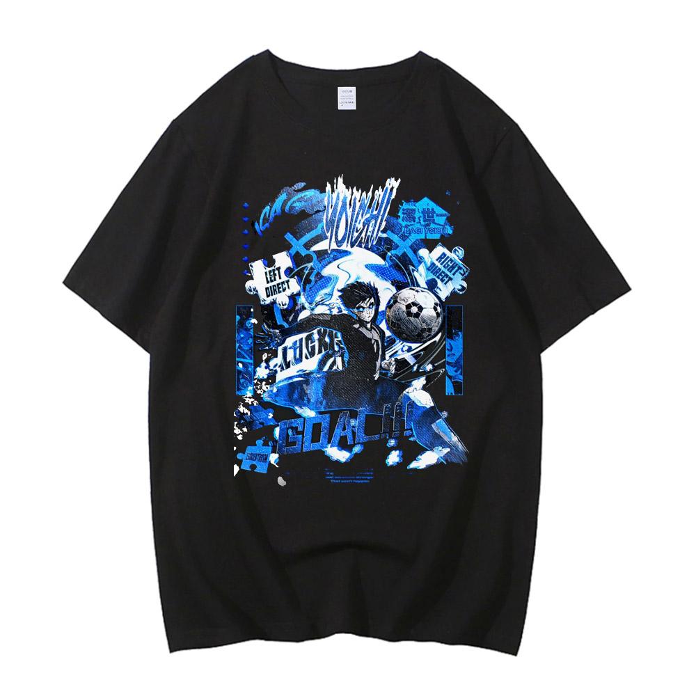 High Quality Cotton Anime Japan Blue Lock Isagi Yoichi 100% Cotton T-shirt Cosplay Hyoma Chigiri Meguru Bachira Tee Clothes