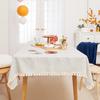 Deconovo Tablecloth, 140x180cm, Rectangular, Water-Repellent, Stain-Resistant, Heat-Resistant, with Tassels, Nordic Style, Heavyweight, Easy To Clean,