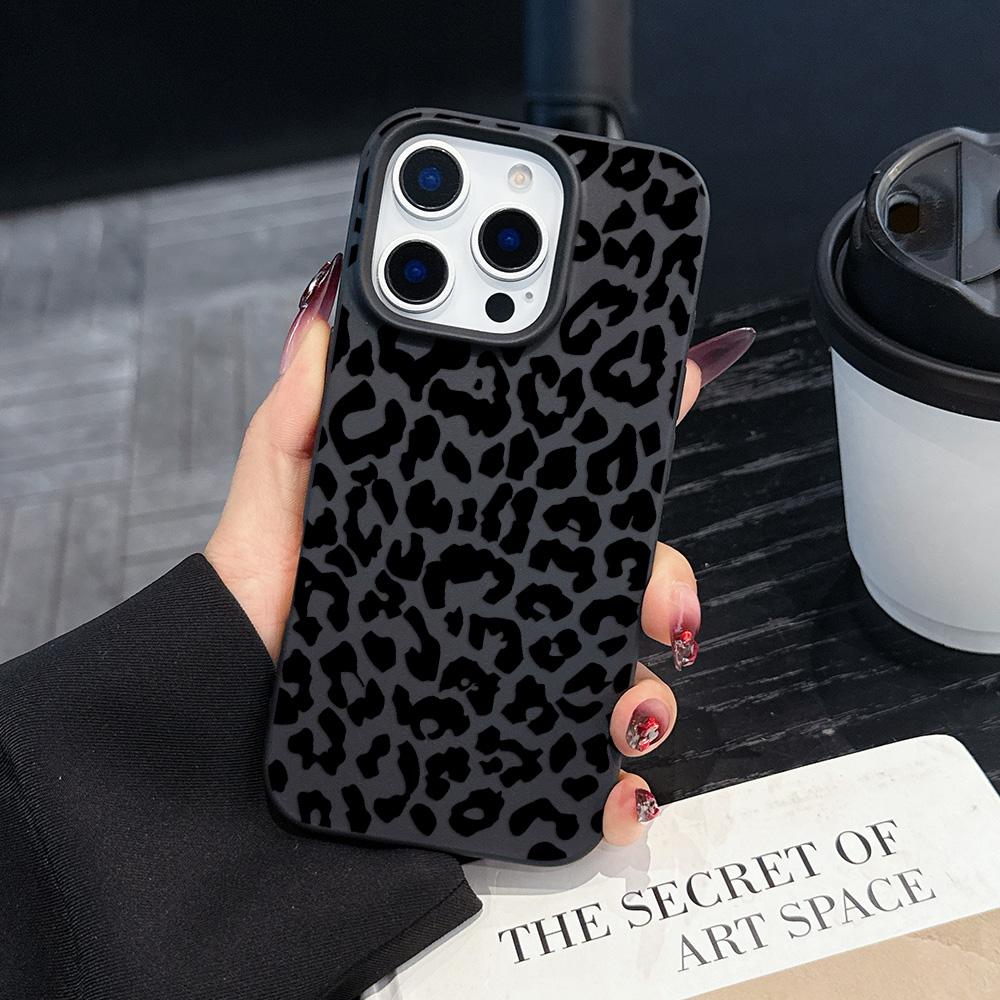 INS Brown Leopard Print Y2K Luxury Matte Phone Case For iPhone 17 16 15 14 Plus 13 12 11 Mini Air Pro X XS Max SE 7 8 Plus Cover