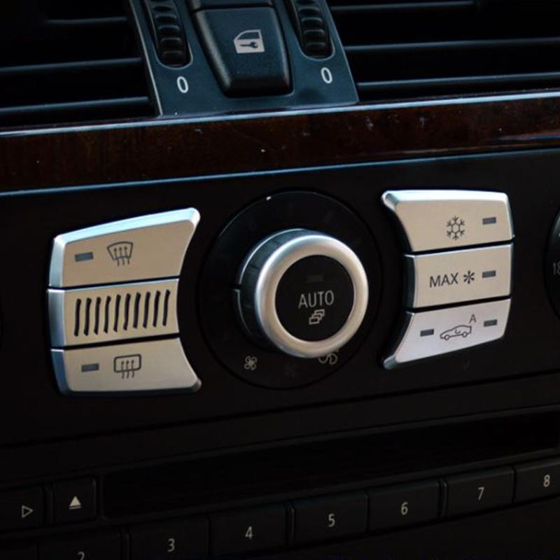 6 Teile/satz ABS Auto Zentrale Konsole Klimaanlage Taste Abdeckung Zubehör Für BMW 5 Series E60 520li 523li 525li 530li