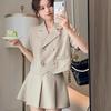 Fashionable Summer 2 Piece Suit for Women Short Sleeved Top and Skirt Set