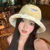 Women's Cute Japanese Floral Bucket Hat - Double-Sided, Large Brim, Sun Protection, Slimming Effect for Summer