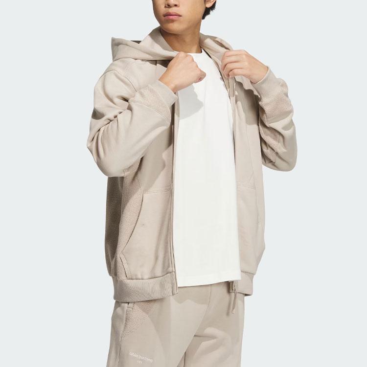 Adidas Sportswear Lounge Jacket With Logo Men Jacket Light-Brown IQ1372