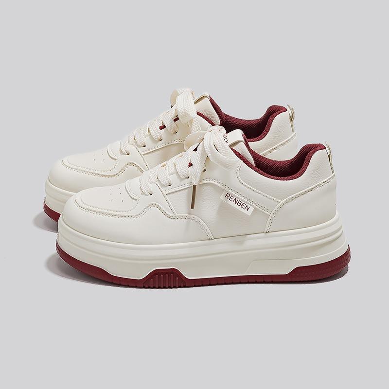 Little White Shoes Women's Spring Low-top Shoes Muffin Shoes Thick-soled Heightening Board Shoes Student Casual Shoes
