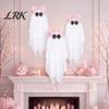 Dekoracyjny Duch do Domu 3 szt. Halloween Różowy Wiszący Wystrój, Kokarda Straszny Zewnętrzny Ornament Materiały Imprezowe Weranda Okno, Urocza Świąteczna Dekoracja,