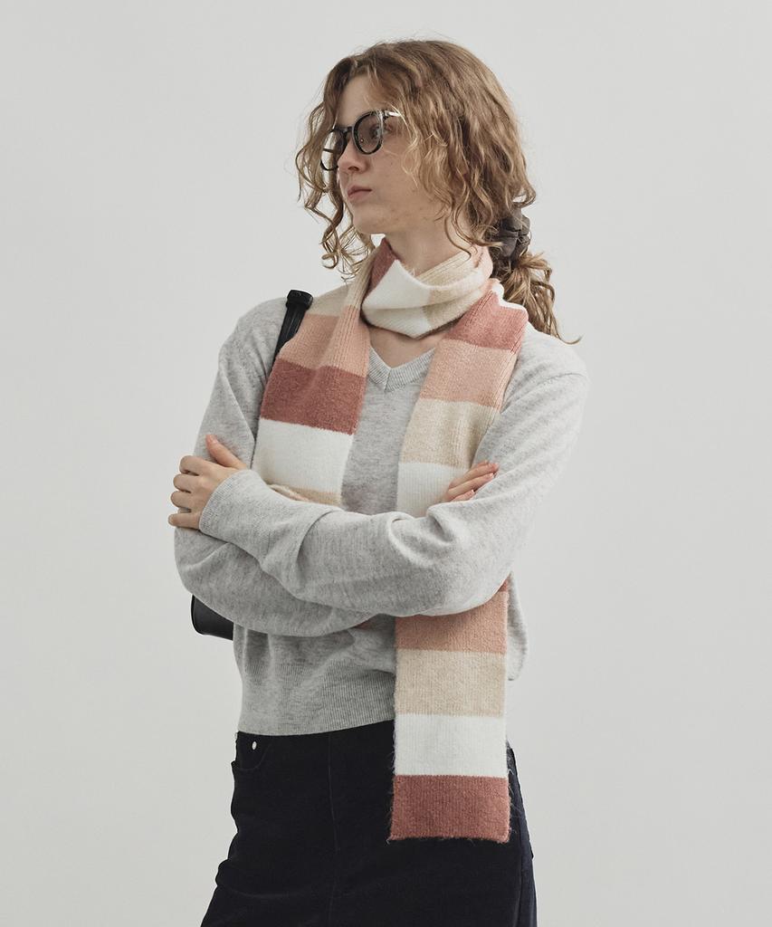 MONGDOL Wool Cashmere V-Neck Knit Light Grey Mdkt088Lgray
