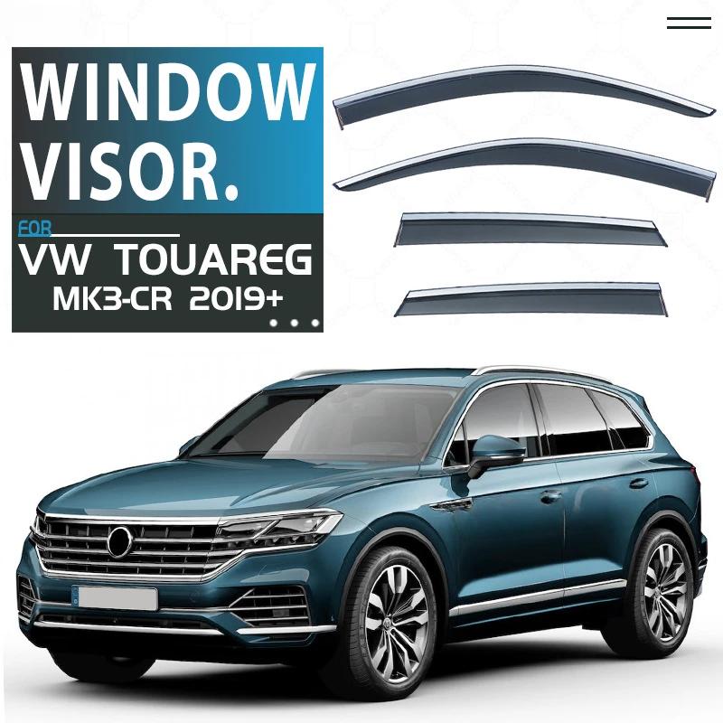 Rainwear Window Sun Visor Sun Rain Smoke For VW Touareg MK1 MK2 MK3 Window Visor Accessories Chrome Trim Bright Strip Shelters