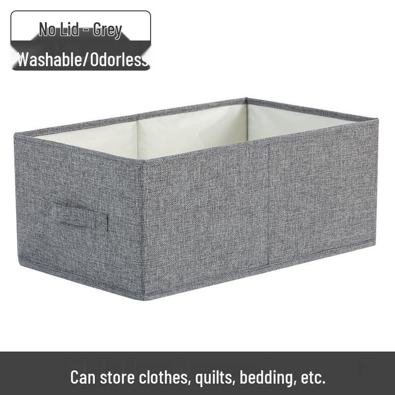 Cotton and Linen Folding Storage Box Organizer for Clothes and Toys
