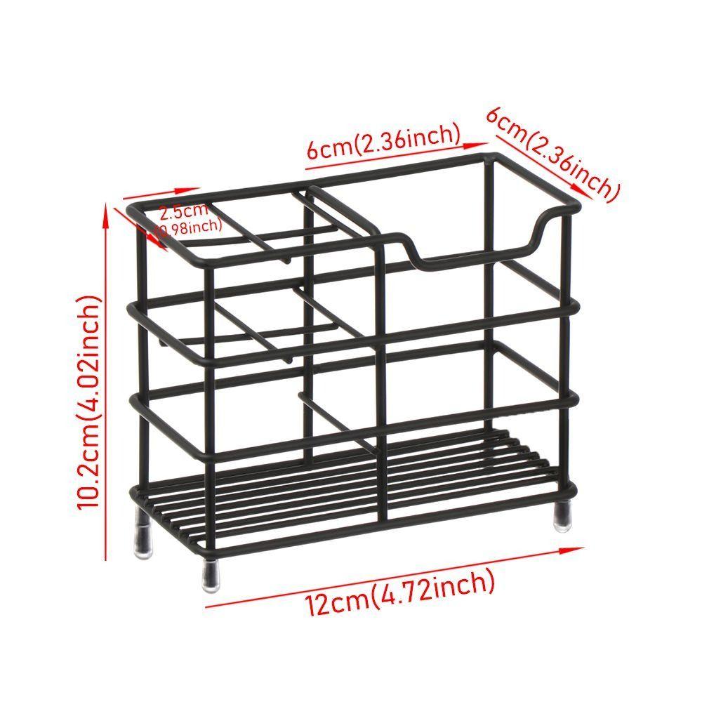 Stainless Steel Toothbrush Holder 5-Slot Layout Bathroom Organizer Countertop Storage