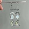 Bohemian Crystal Star and Moon Drop Earrings for Women