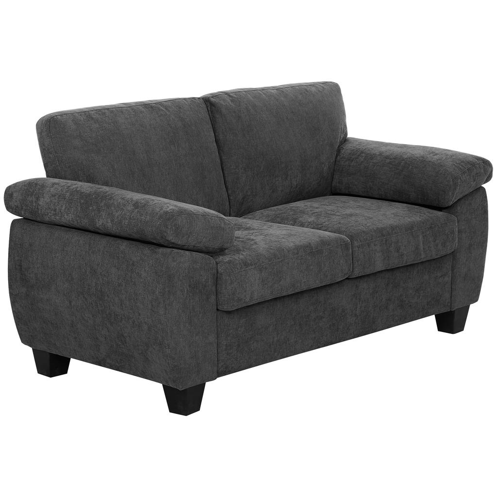2 Seater Sofa, 156cm Chenille Loveseat Sofa, Dark Grey