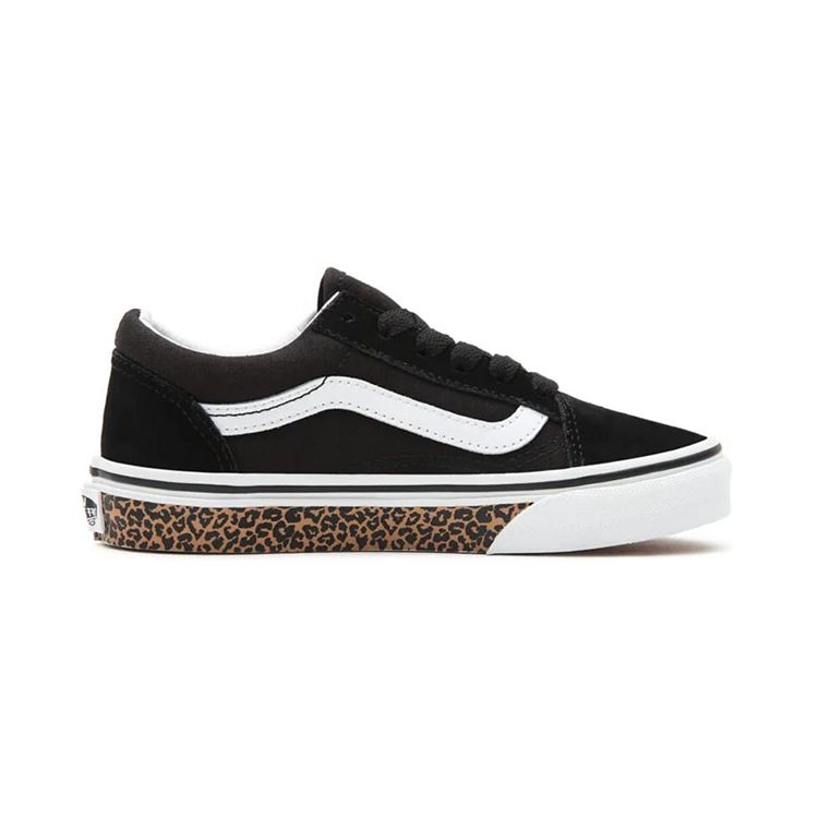 Vans Old Skool Low Top Kids Skate Shoes Black Leopard Print Kids Sneaker VN0A4BUU32M