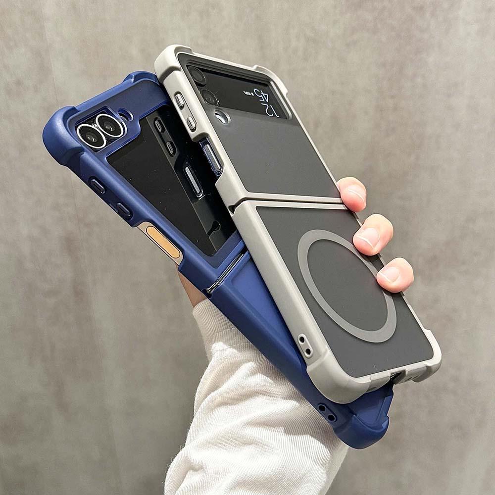 Shockproof Matte Magnetic Wireless Charging Case For Samsung Galaxy Z Flip 6 5 4 3 5G For Magsafe Protection Cover For Z Flip6