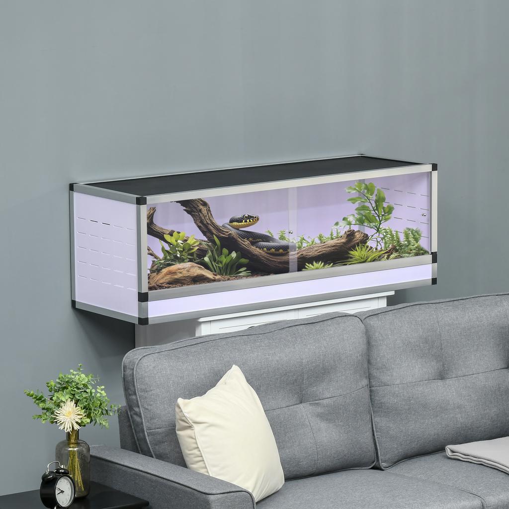 Terrarium for Reptiles Acrylic Terrarium Feeding Box 120 x 40 x 40 cm for Amphibians, Insects, Snails, Jumping Spider