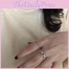 Trendy Korean Style Silver Ring Featuring Adjustable Chain Design In 925 Sterling Silver