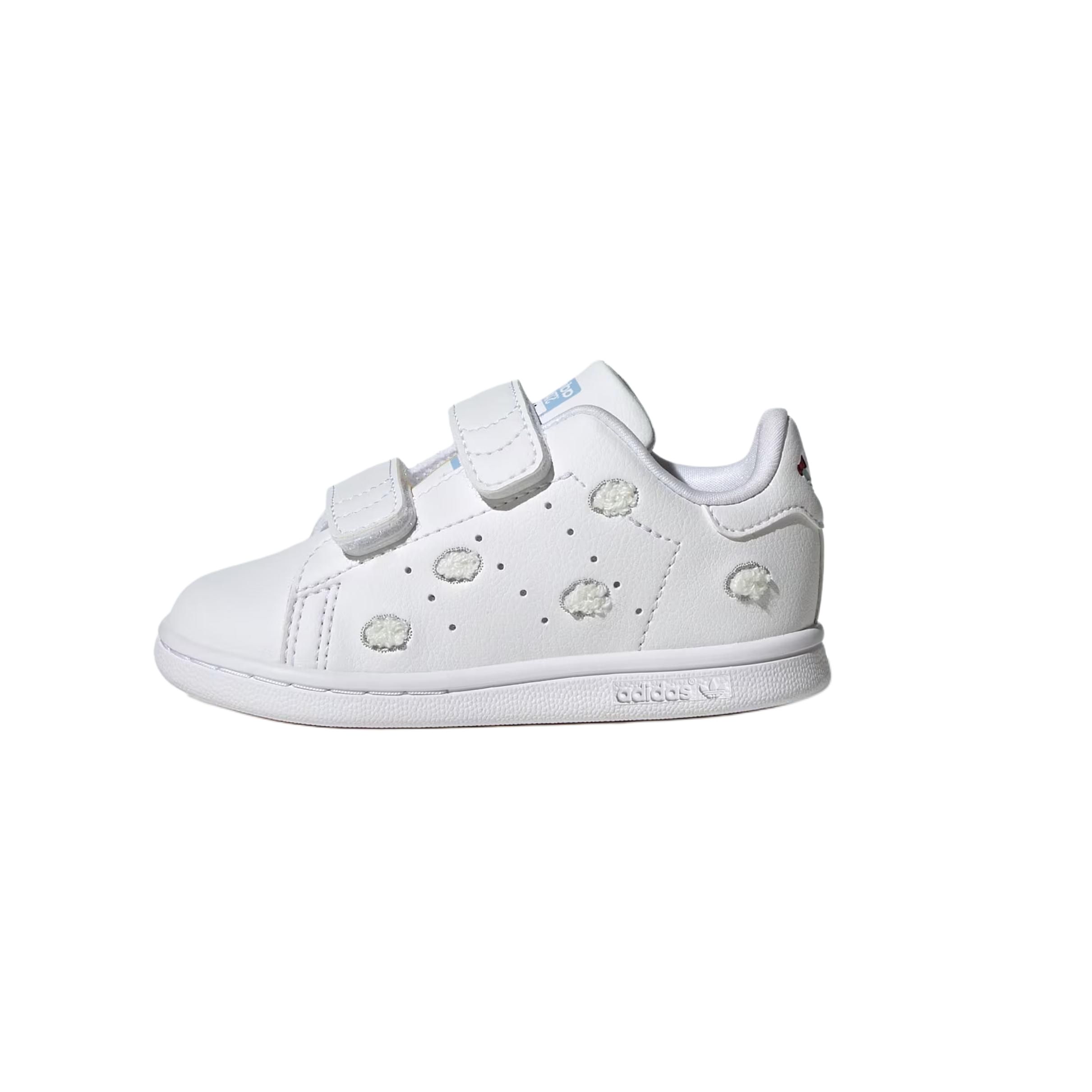 

Adidas Детские кроссовки Hello Kitty x Stan Smith Comfort Closure I с вышитыми облаками, белые, серо-белые, один IF7034 26½