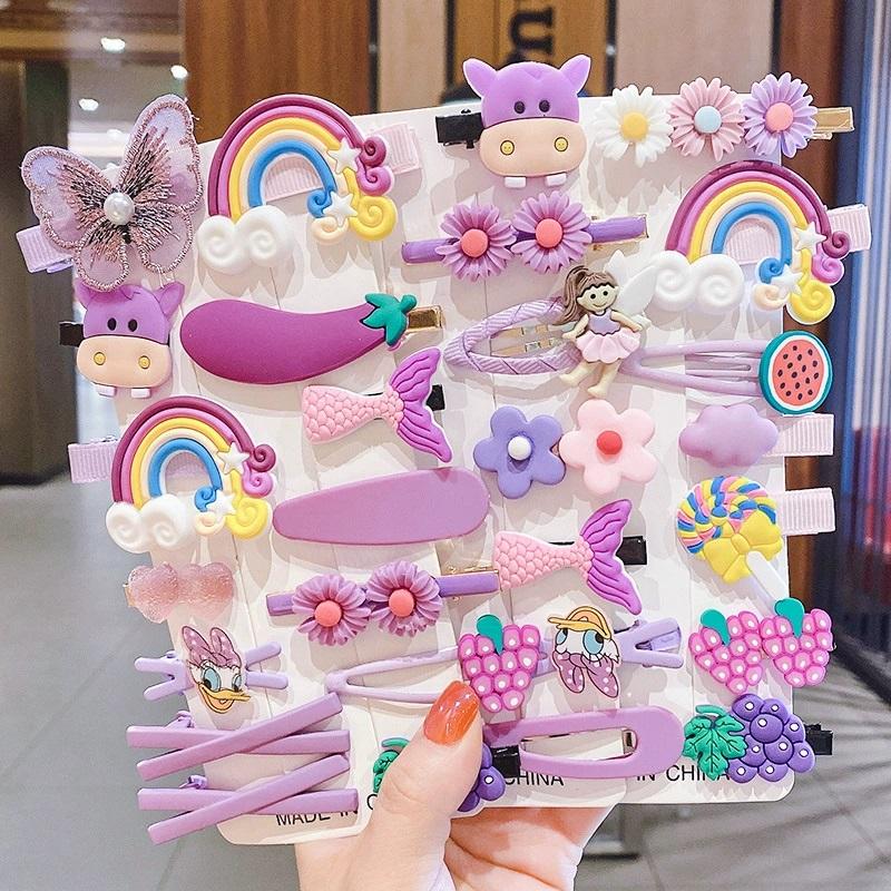 Korean Style Cartoon Hair Clips for Girls - Cute Princess Hair Accessories for Baby & Kids, Anti-Slip Baby Hairpins