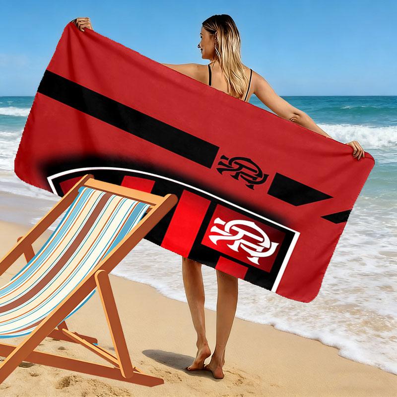 Telo Mare con Stampa Logo Flamengo2, Grande Morbido Asciugatura Rapida per Spiaggia Campeggio Nuoto