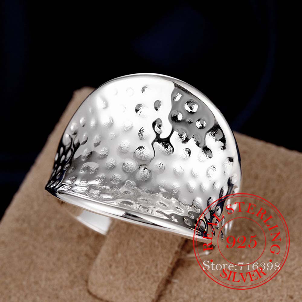 2023 New Arrival 100% 925 Sterling Thumb Spot Rings for Women Big Faced Wide Finger Ring For Unisex Jewelry Mama Men Best Gift