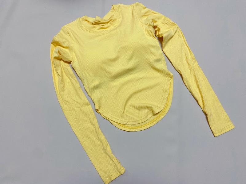 

Женская спортивная футболка с длинным рукавом, облегающего кроя, с разрезом, подкладками и однотонной расцветкой для бега, фитнеса, йоги - короткий рукав для весны/лета Small