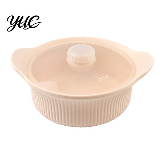 Silicone Food Steamer for Microwave Steamer, Double Layer Food-Grade Bowl with Lid & Divider, Heat Resistant Divided Pot Healthy Fat Reduction Cooking