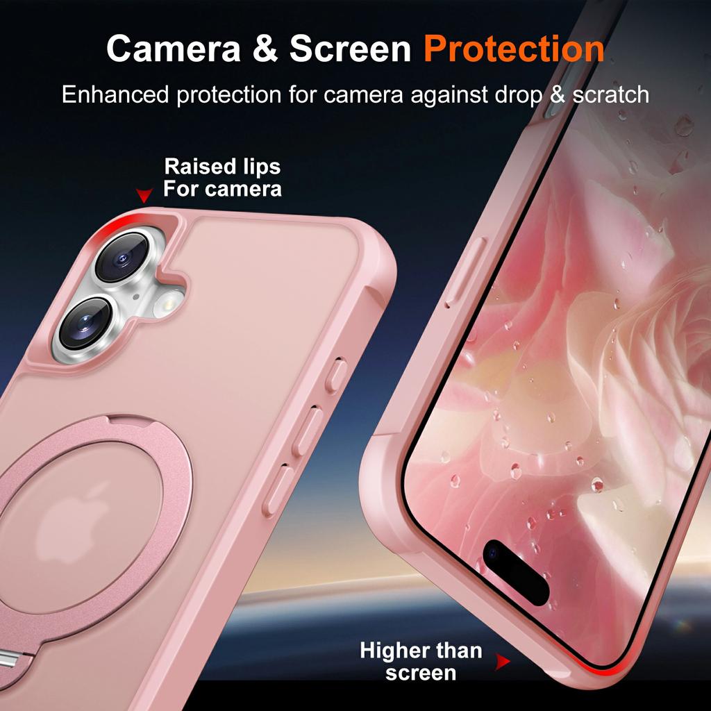 For iPhone 17 Case Compatible with MagSafe Kickstand TPU PC Shockproof Phone Back Cover