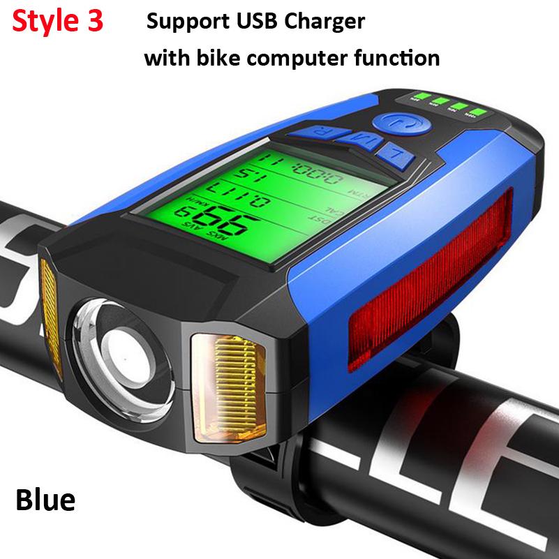 

Многофункциональный велосипедный передний фонарь, светодиодная лампа MTB, компьютерный спидометр, 5 режимов, звуковой сигнал, велосипедная фара, велосипедный фонарик With Speedometer