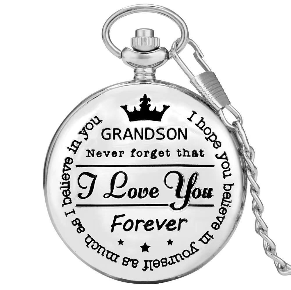 Steampunk Full Hunter Golden/Silver/Black Quartz Analog Alloy To My Daughter Pocket Watches/To My SON Pocket Watches Pendant Chain Roman Number Clock