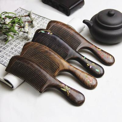 1Pcs Natural Sandalwood Comb Anti-static Delicate Hair Comb Handle Massage Combs Travel Hair Care Hair Styling for Festival Gift