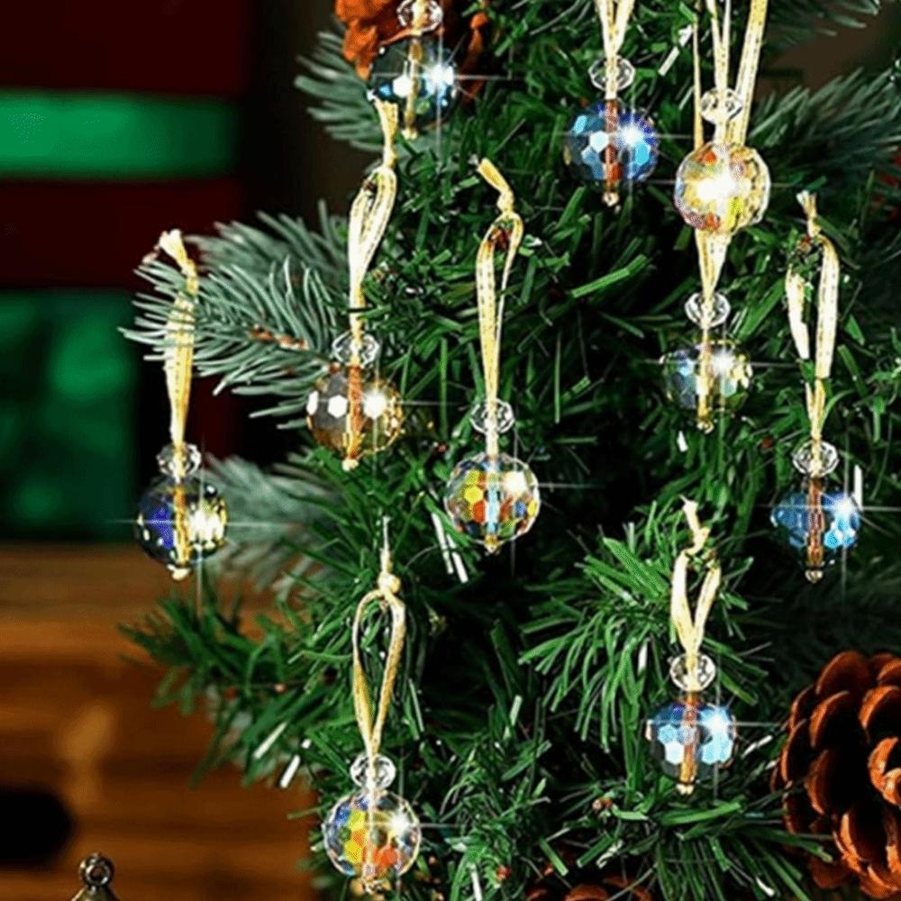 12Pcs Sparkle Christmas Tree Decoration 22mm Hanging Crystal Balls Pendant  Party Decor
