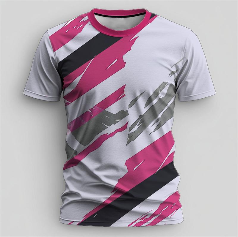 Simple Graffiti Line Pattern Men s Sports T-shirt Summer Fashion Short Sleeved Top 3D Printed Fitness Loose Clothing 5XL