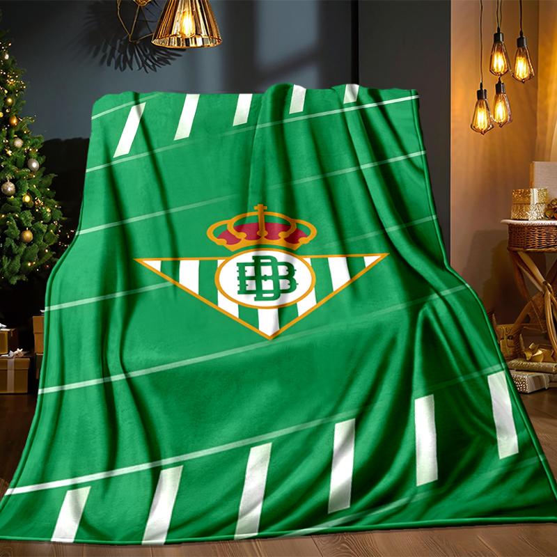 Football Betis Crest Design Blanket Lightweight Ideal Bedding Blanket Perfect for Travel, Camping, Living Rooms, Offices, Sofas, Fan Christmas gift