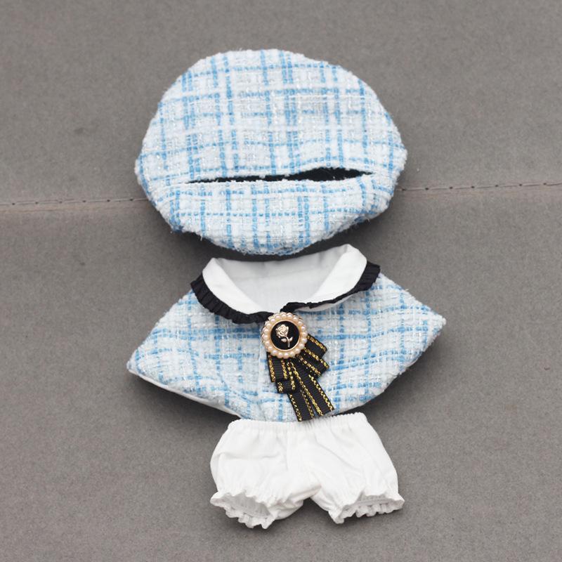 

Labubu Clothes & Outfit Set for 17cm Dolls Premium Fashion Dresses with Accessories Luxury Chic Doll Clothing Bundle No Doll NoDoll синий