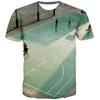 Basketball Sports T-shirt 3D Print Playground Outdoor Round Neck T Shirts Daily Casual Fashion Hobbies Cool Pattern Tee Tops