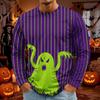 Men's Halloween Long Sleeve T-Shirt Neck Loose Fit Casual Versatile Top