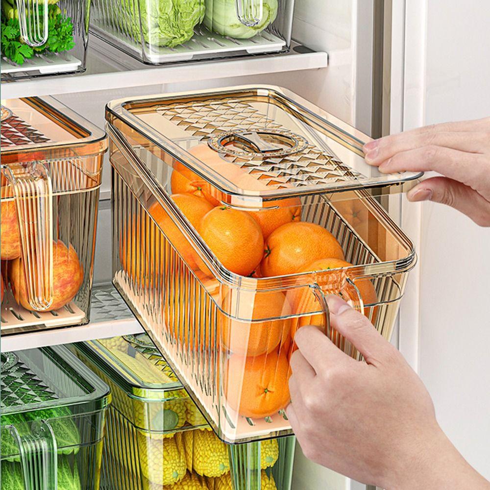 Save Space Timed Refrigerator Organizer with Lid Fruit Storage Containers  Keep Fresh