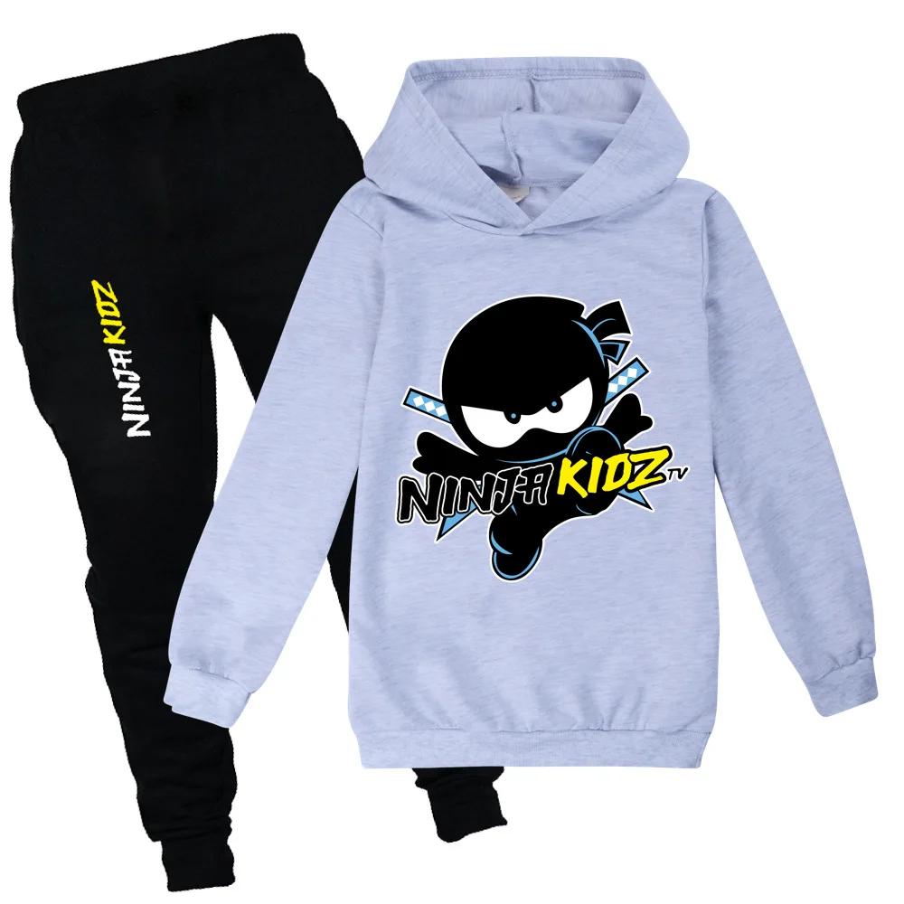 Ninja Boys Clothing Set Spring Autumn Fashion Hoodies Tracksuit Ninja Kidz Hooded T-Shirt Suit Children Kid Girl Sweatshirt