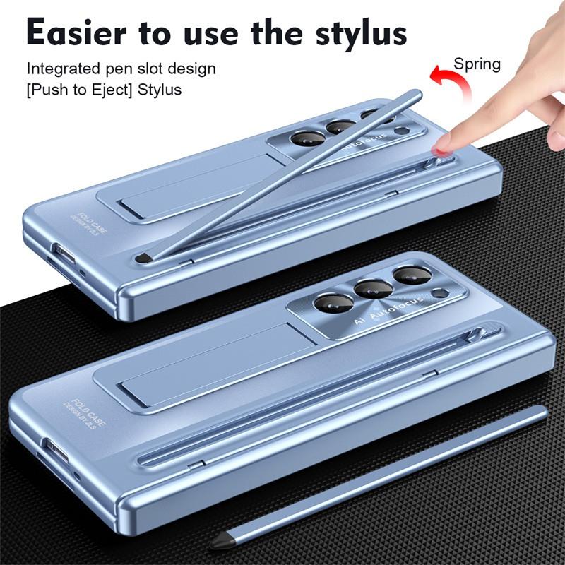 360 laipsnių pilnos apsaugos vyrių dėklas, skirtas Samsung Z Fold 8 Ultra 7 6 5 4 3 /Z TriFold, su lietimui jautriu rašikliu, sulankstomu dangteliu, grūdinto stiklo plėvele, stoveliu