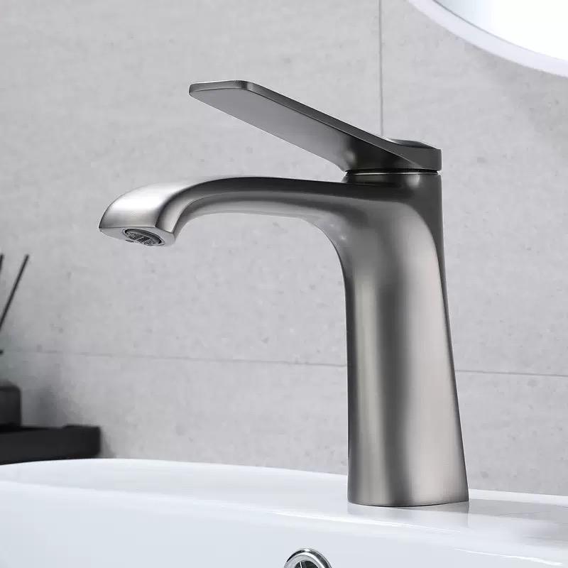 All Copper Material Surface Plating Countertop Basin Faucet Hot And Cold Water Mixer Taps Bathroom Accessories