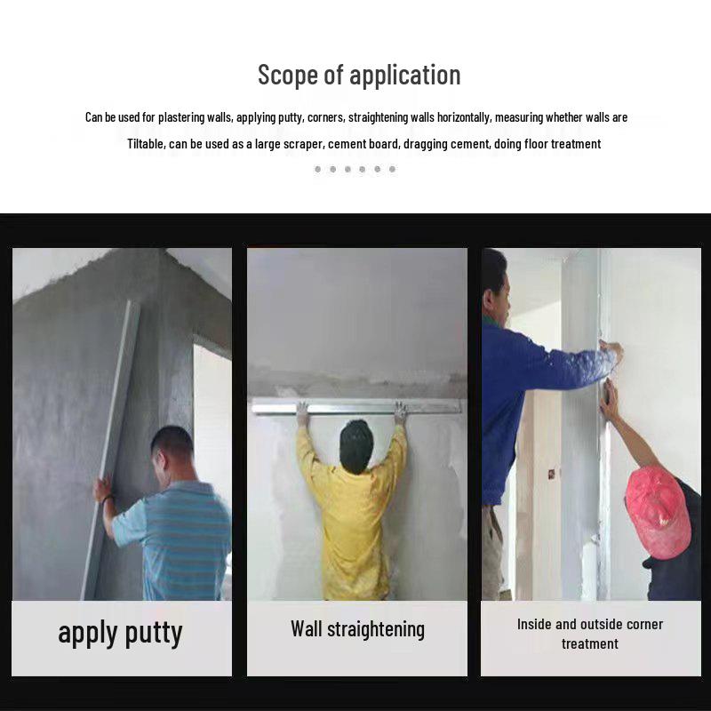 Aluminum Alloy Multi-Purpose Scraper and Corner Ruler for Plastering and Wall Leveling